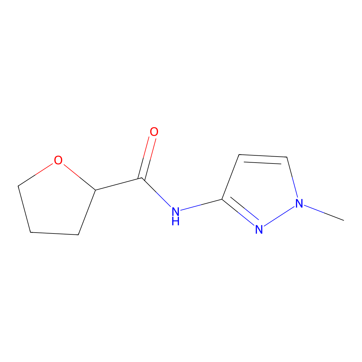 N-(1-methyl-1H-pyrazol-3-yl)oxolane-2-carboxamide molecular structure, CAS 1189913-97-0