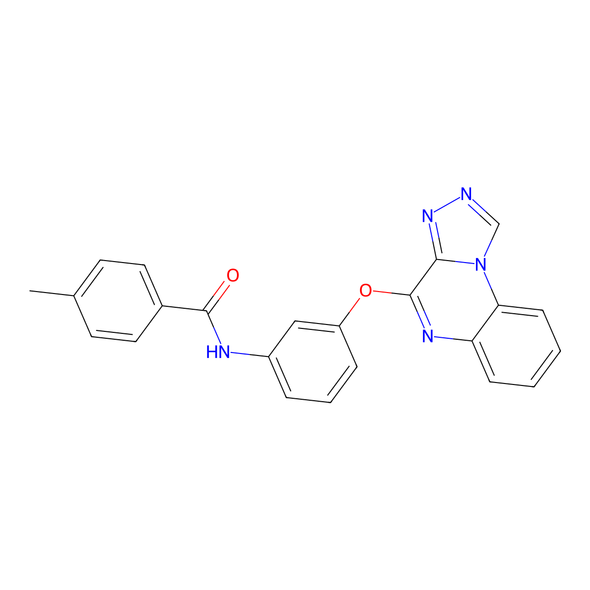 4-methyl-N-[3-([1,2,4]triazolo[4,3-a]quinoxalin-4-yloxy)phenyl]benzamide molecular structure, CAS 1189914-20-2