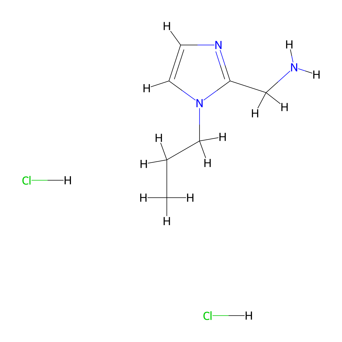 [(1-Propyl-1H-imidazol-2-yl)methyl]amine dihydrochloride molecular structure, CAS 1189914-40-6