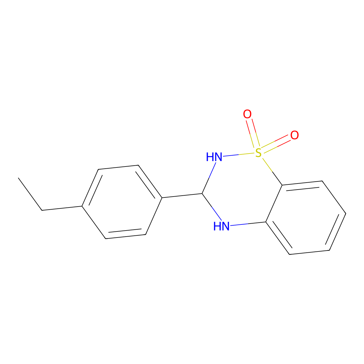 3-(4-Ethylphenyl)-3,4-dihydro-2H-1,2,4-benzothiadiazine 1,1-dioxide molecular structure, CAS 1189918-51-1