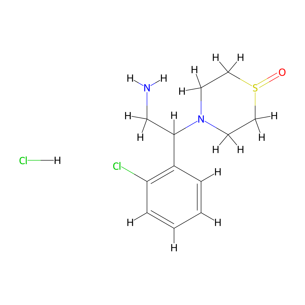 4-(2-Amino-1-(2-chlorophenyl)ethyl)thiomorpholine 1-oxide hydrochloride molecular structure, CAS 1189919-21-8