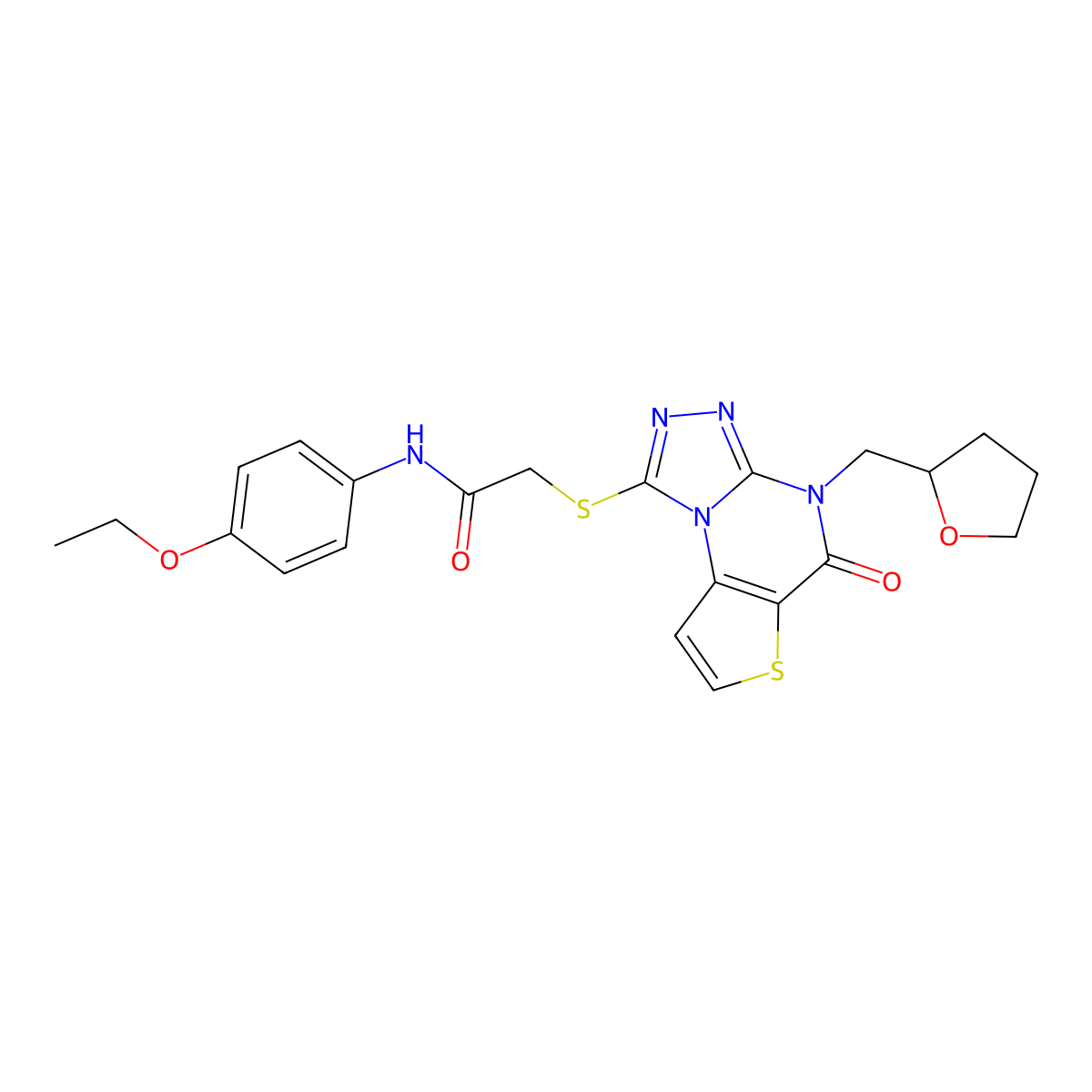 N-(4-ethoxyphenyl)-2-({7-oxo-8-[(oxolan-2-yl)methyl]-5-thia-1,8,10,11-tetraazatricyclo[7.3.0.0^{2,6}]dodeca-2(6),3,9,11-tetraen-12-yl}sulfanyl)acetamide molecular structure, CAS 1189919-58-1