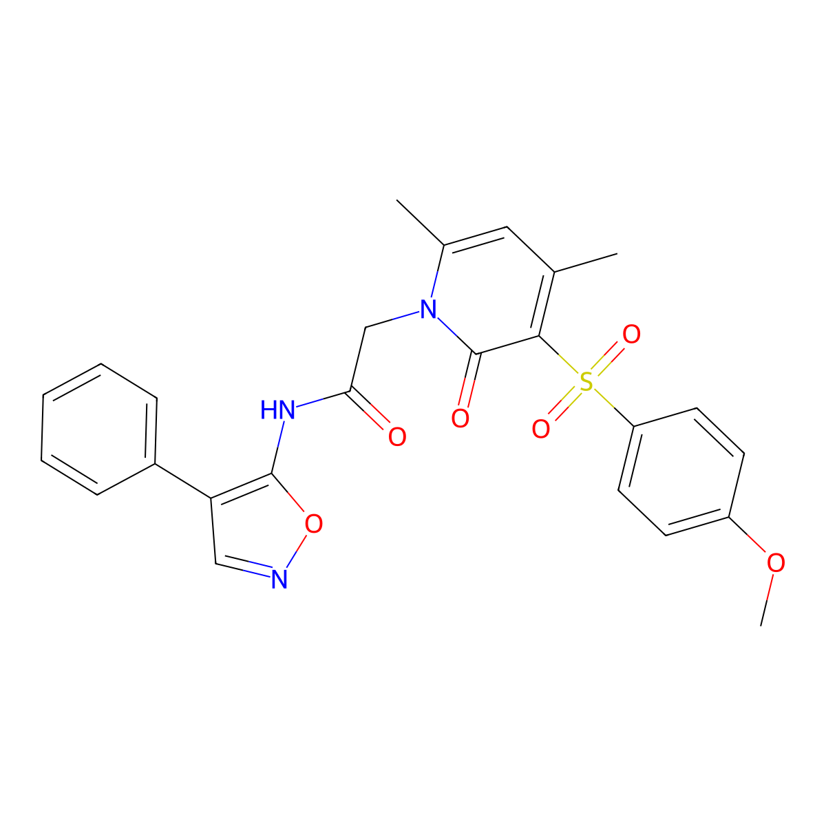2-(3-((4-methoxyphenyl)sulfonyl)-4,6-dimethyl-2-oxopyridin-1(2H)-yl)-N-(4-phenylisoxazol-5-yl)acetamide molecular structure, CAS 1189920-05-5