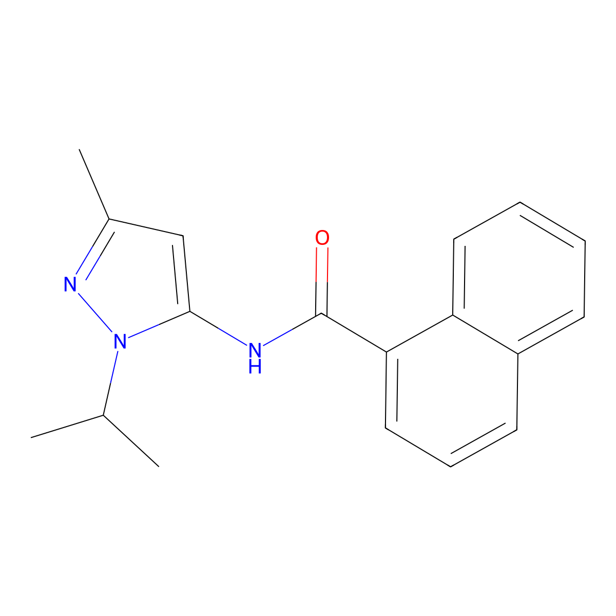 N-(1-isopropyl-3-methyl-1H-pyrazol-5-yl)-1-naphthamide molecular structure, CAS 1189922-28-8