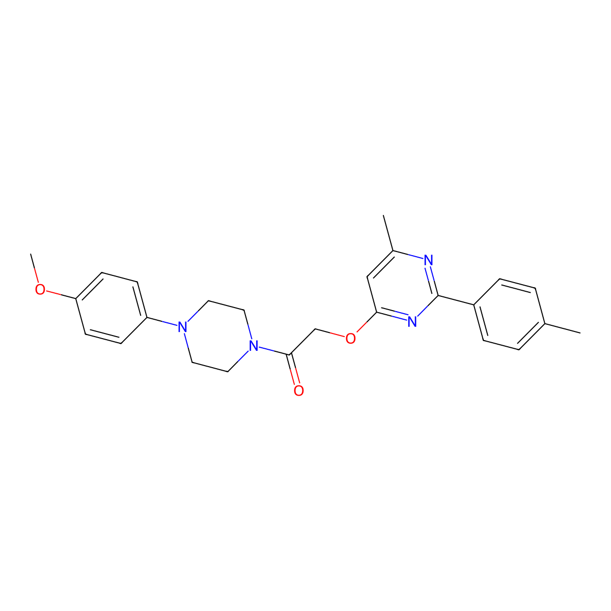 1-[4-(4-Methoxyphenyl)piperazin-1-yl]-2-{[6-methyl-2-(4-methylphenyl)pyrimidin-4-yl]oxy}ethan-1-one molecular structure, CAS 1189922-84-6