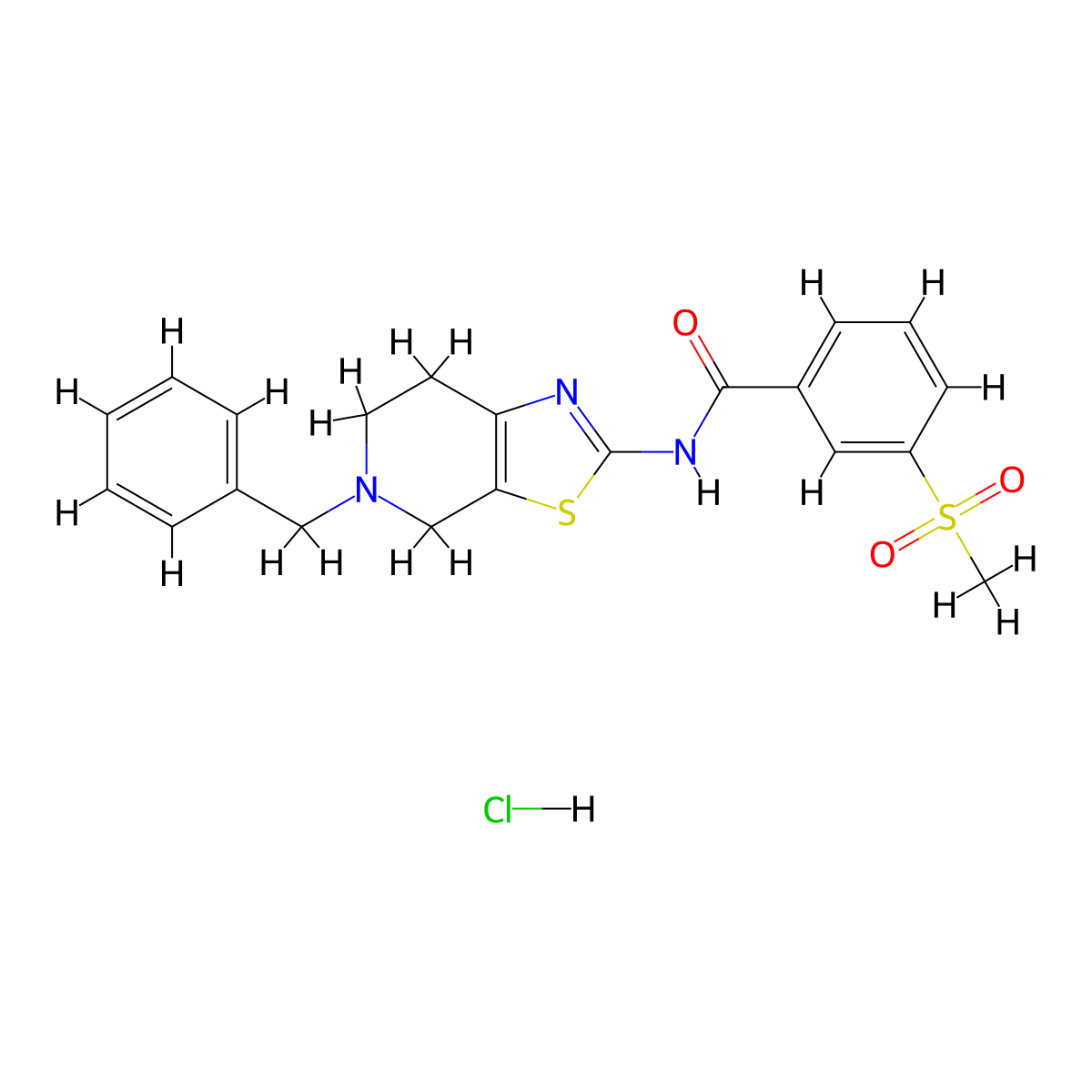 N-(5-benzyl-4,5,6,7-tetrahydrothiazolo[5,4-c]pyridin-2-yl)-3-(methylsulfonyl)benzamide hydrochloride molecular structure, CAS 1189922-95-9