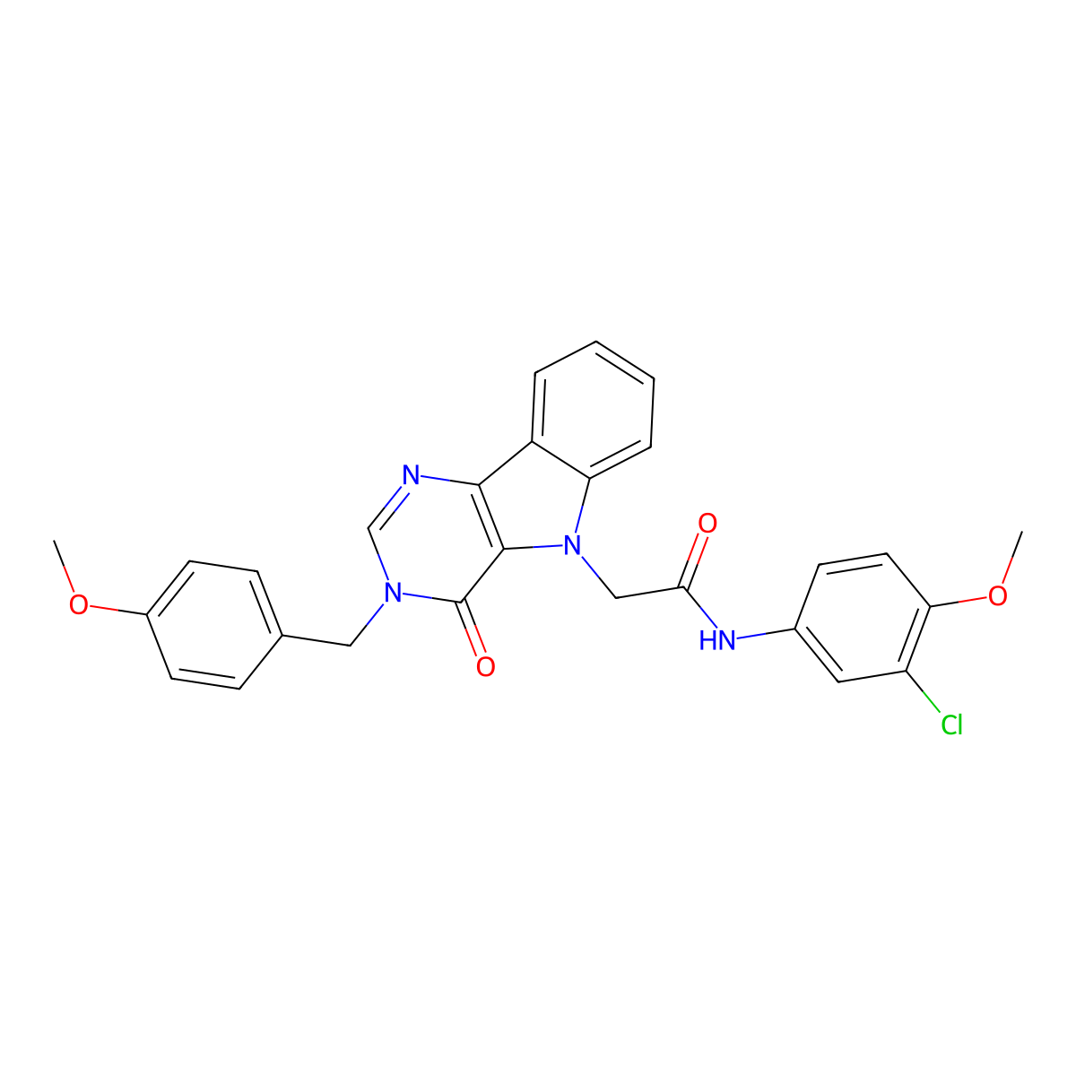 N-(3-chloro-4-methoxyphenyl)-2-(3-(4-methoxybenzyl)-4-oxo-3H-pyrimido[5,4-b]indol-5(4H)-yl)acetamide molecular structure, CAS 1189923-55-4