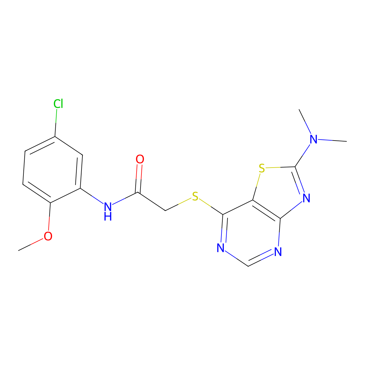 N-(5-chloro-2-methoxyphenyl)-2-((2-(dimethylamino)thiazolo[4,5-d]pyrimidin-7-yl)thio)acetamide molecular structure, CAS 1189924-41-1