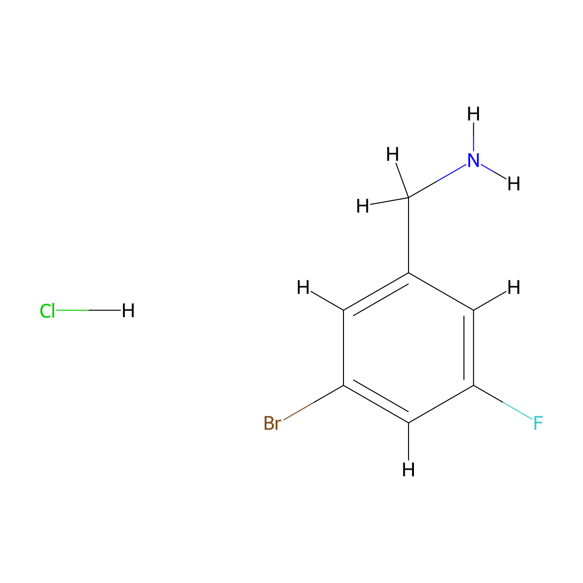 (3-Bromo-5-fluorophenyl)methanamine hydrochloride molecular structure, CAS 1189924-80-8