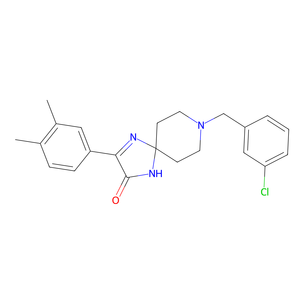 8-[(3-Chlorophenyl)methyl]-3-(3,4-dimethylphenyl)-1,4,8-triazaspiro[4.5]dec-3-EN-2-one molecular structure, CAS 1189929-44-9