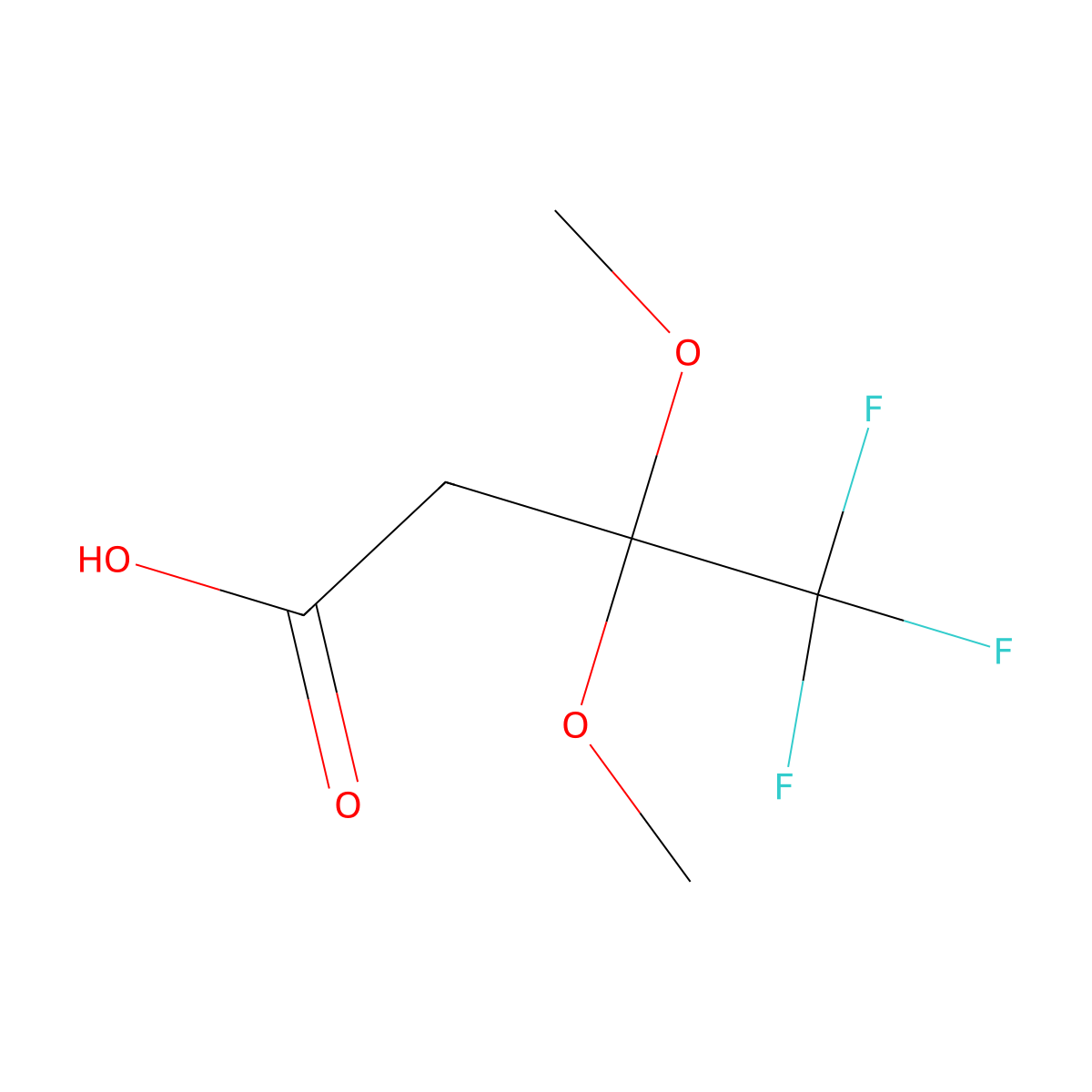 4,4,4-Trifluoro-3,3-dimethoxybutanoic acid molecular structure, CAS 118993-06-9