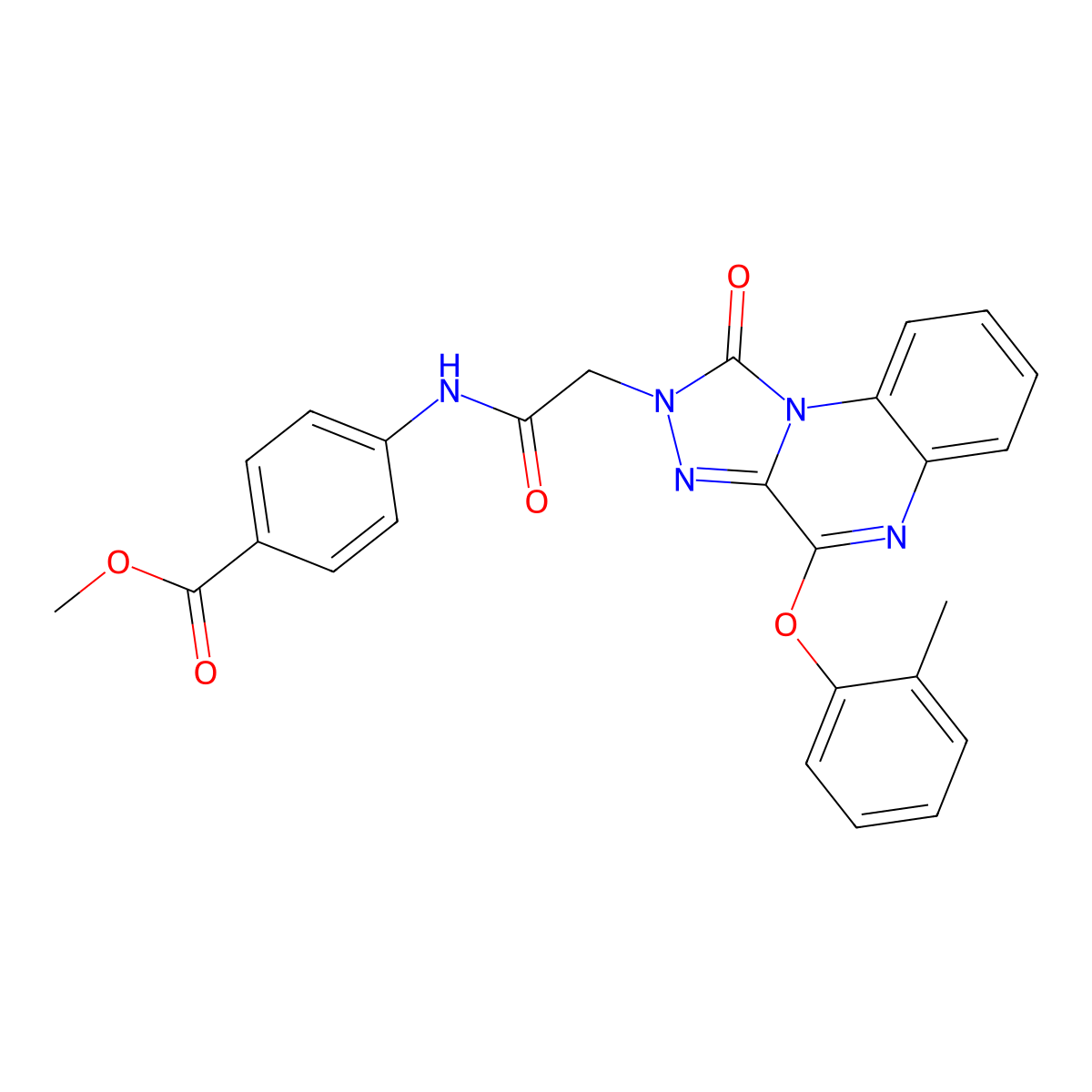 methyl 4-({[4-(2-methylphenoxy)-1-oxo[1,2,4]triazolo[4,3-a]quinoxalin-2(1H)-yl]acetyl}amino)benzoate molecular structure, CAS 1189930-91-3