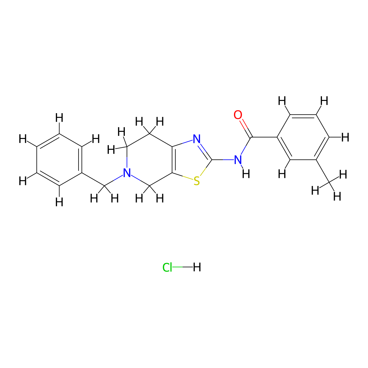 N-(5-benzyl-4,5,6,7-tetrahydrothiazolo[5,4-c]pyridin-2-yl)-3-methylbenzamide hydrochloride molecular structure, CAS 1189931-24-5