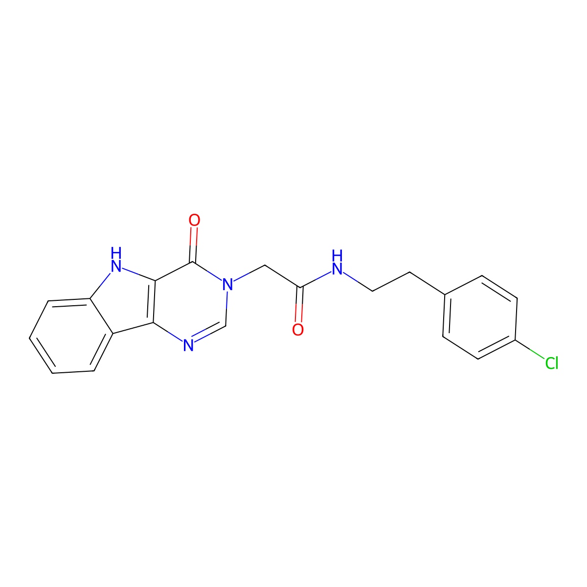 N-(4-chlorophenethyl)-2-(4-oxo-4,5-dihydro-3H-pyrimido[5,4-b]indol-3-yl)acetamide molecular structure, CAS 1189932-21-5