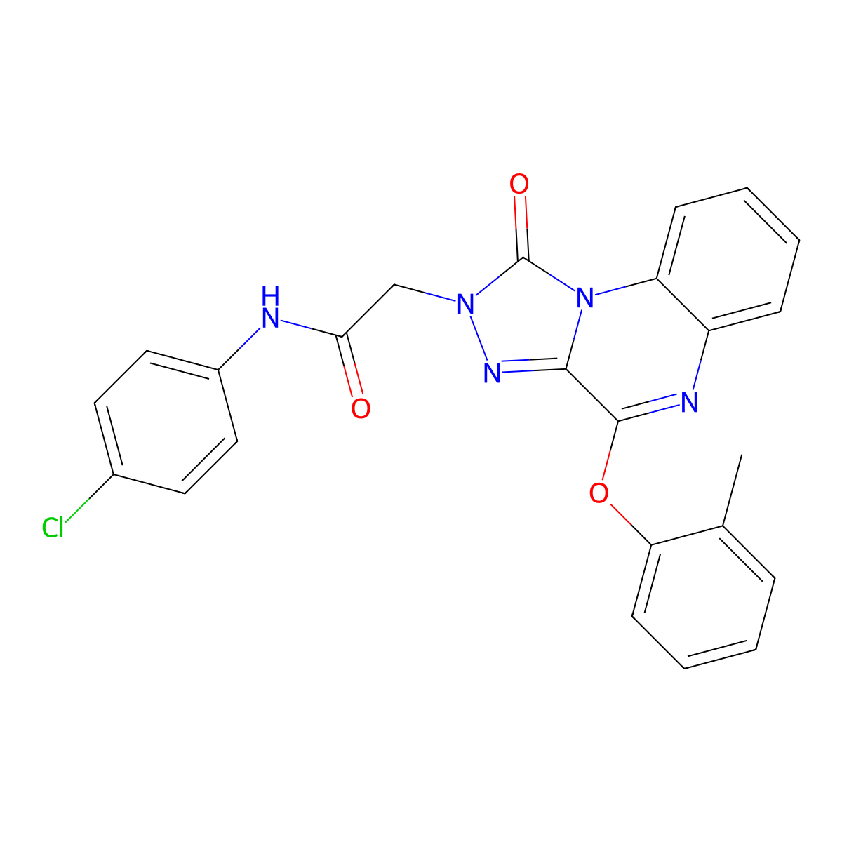 N-(4-chlorophenyl)-2-(1-oxo-4-(o-tolyloxy)-[1,2,4]triazolo[4,3-a]quinoxalin-2(1H)-yl)acetamide molecular structure, CAS 1189933-37-6