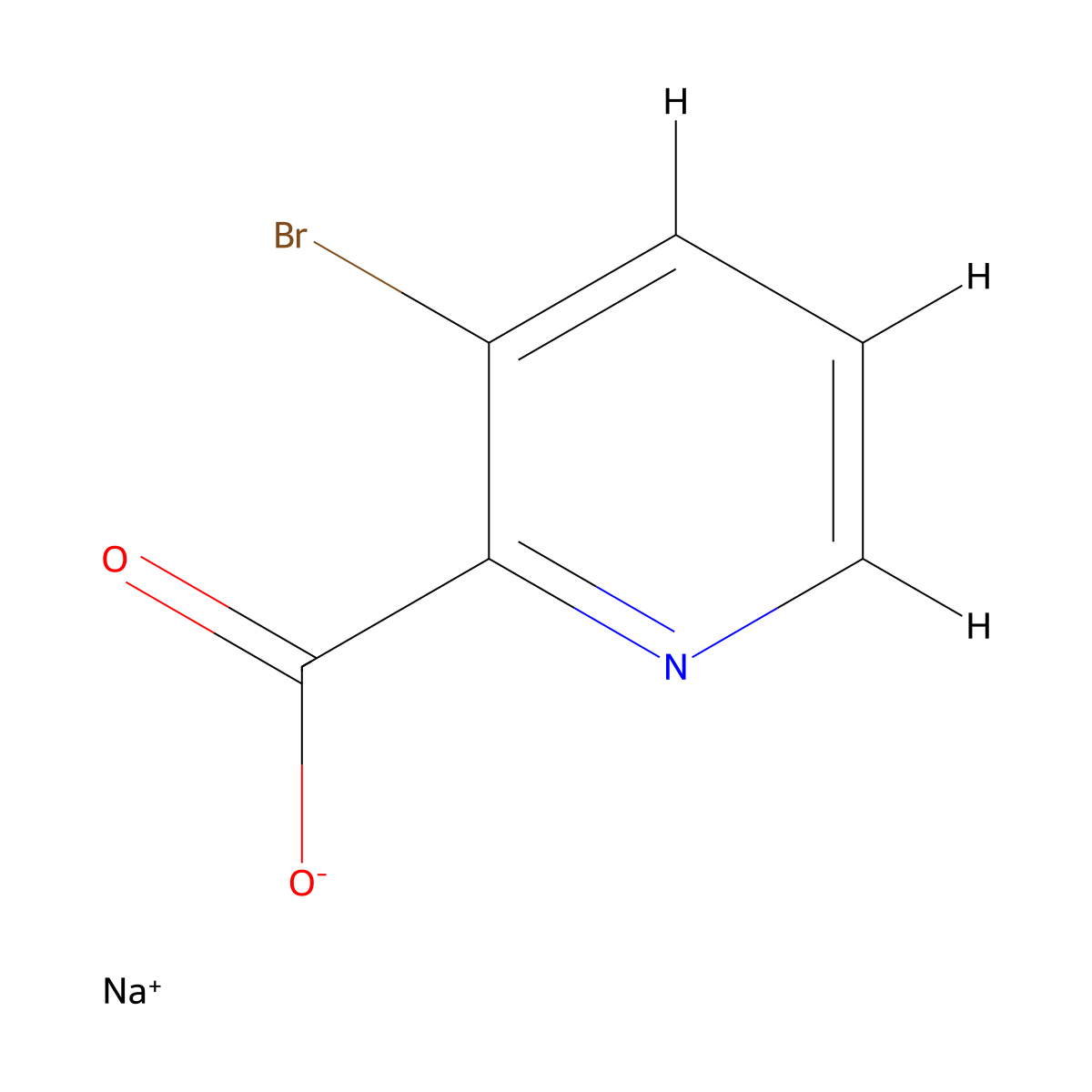 Sodium 3-bromopyridine-2-carboxylate molecular structure, CAS 1189933-55-8
