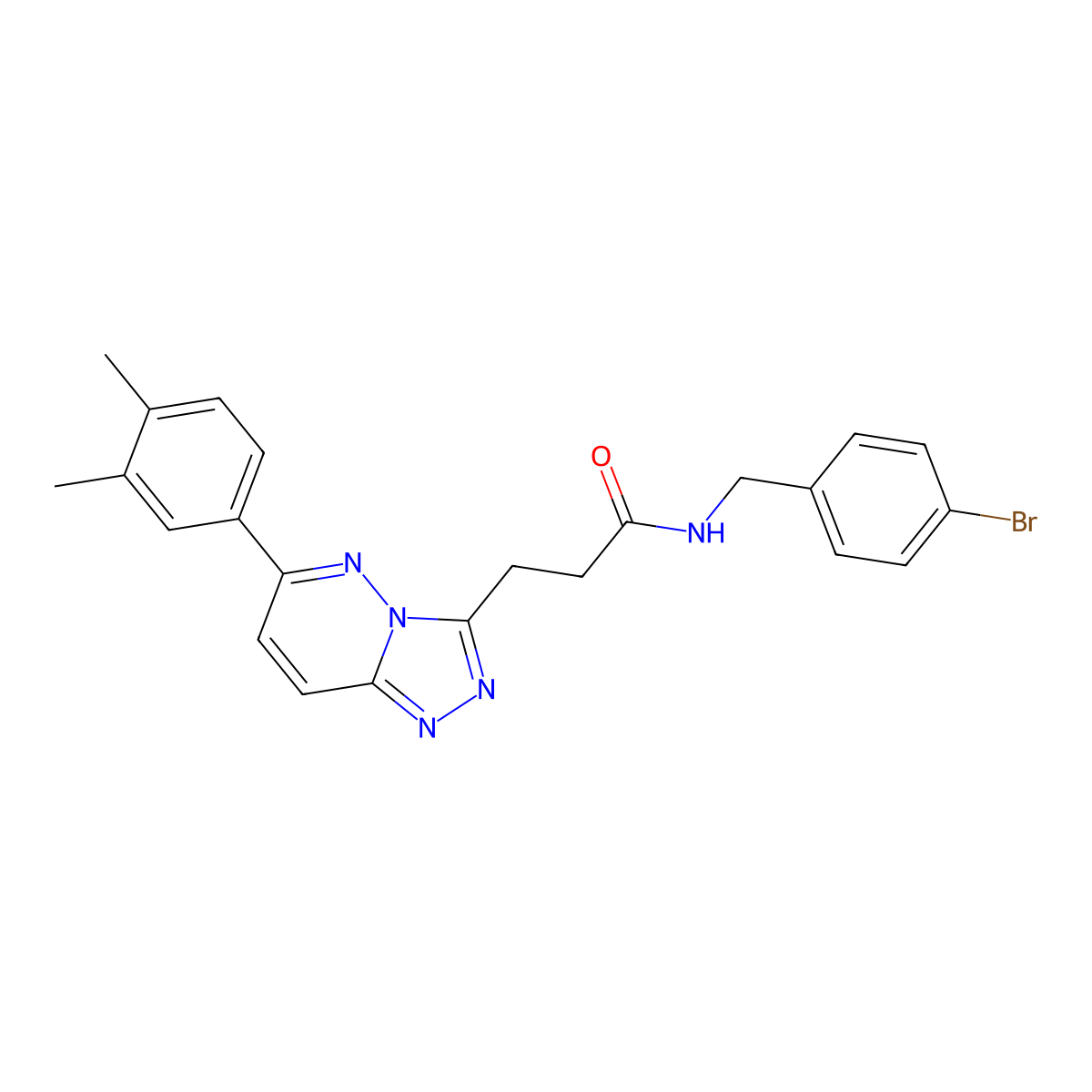 N-(4-bromobenzyl)-3-(6-(3,4-dimethylphenyl)-[1,2,4]triazolo[4,3-b]pyridazin-3-yl)propanamide molecular structure, CAS 1189934-56-2