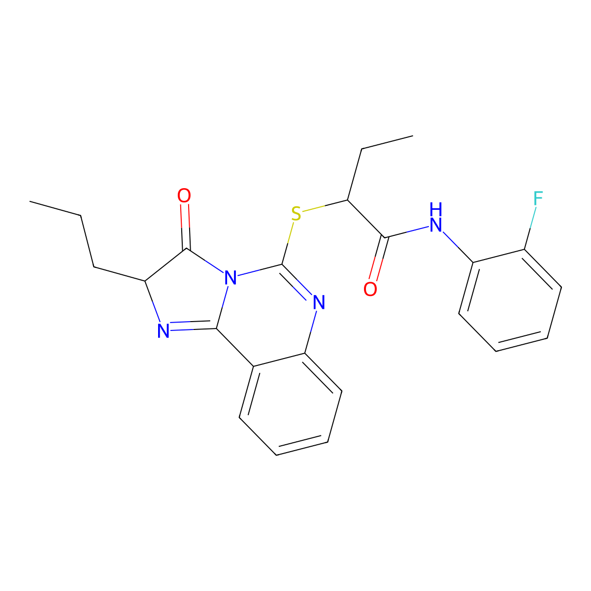 N-(2-fluorophenyl)-2-((3-oxo-2-propyl-2,3-dihydroimidazo[1,2-c]quinazolin-5-yl)thio)butanamide molecular structure, CAS 1189934-68-6