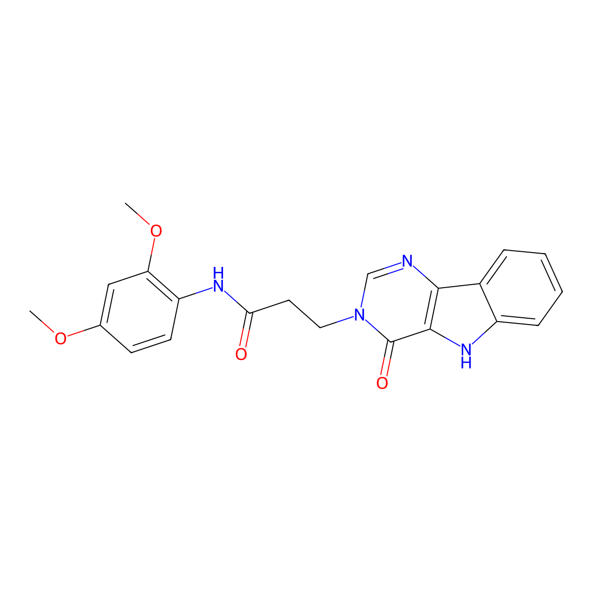 N-(2,4-dimethoxyphenyl)-3-(4-oxo-4,5-dihydro-3H-pyrimido[5,4-b]indol-3-yl)propanamide molecular structure, CAS 1189934-97-1