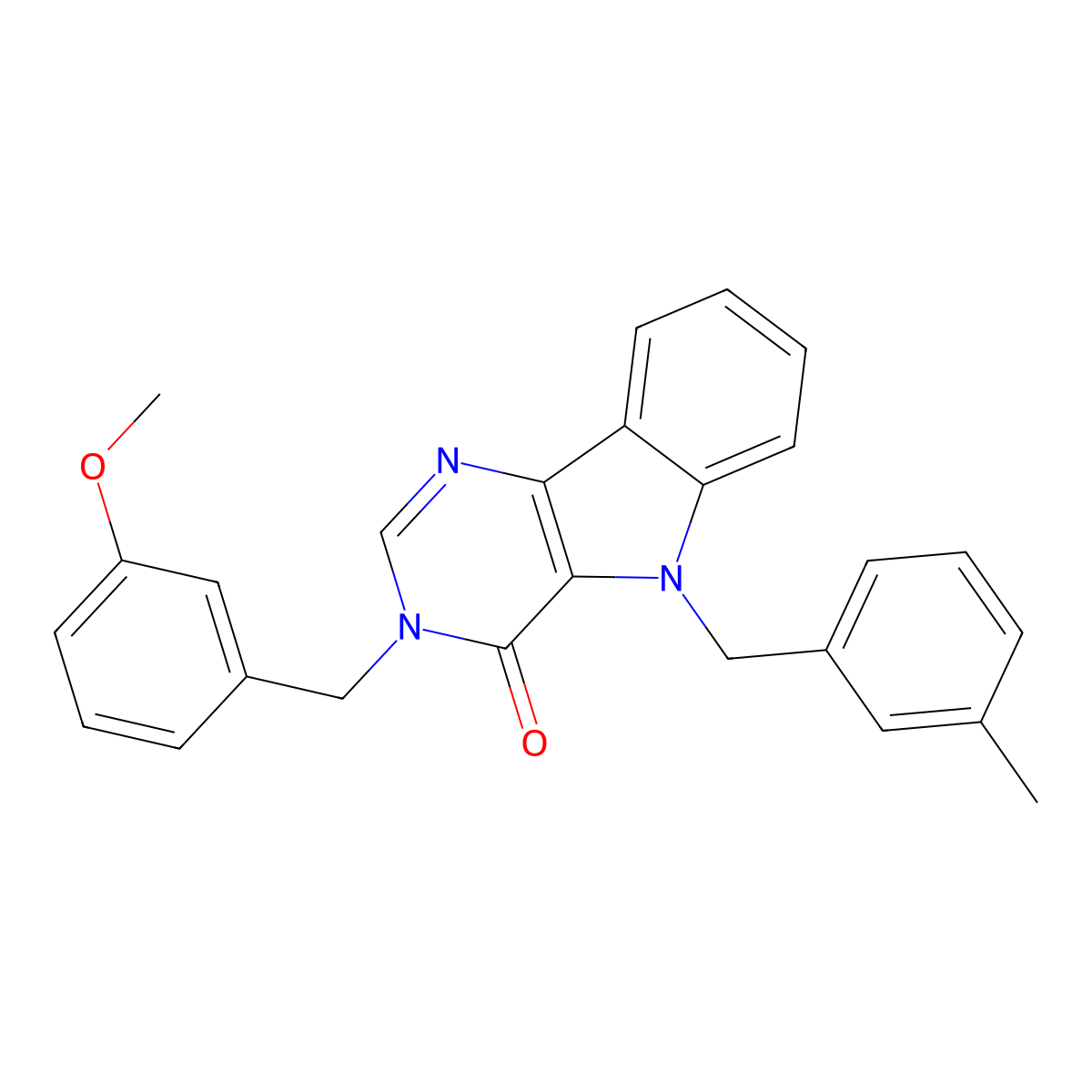 3-(3-methoxybenzyl)-5-(3-methylbenzyl)-3H-pyrimido[5,4-b]indol-4(5H)-one molecular structure, CAS 1189935-21-4