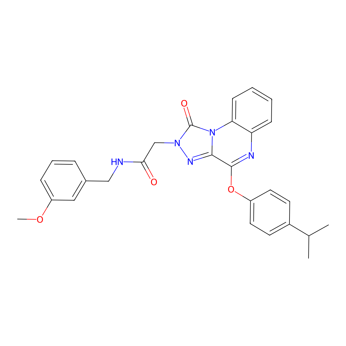 2-(4-(4-isopropylphenoxy)-1-oxo-[1,2,4]triazolo[4,3-a]quinoxalin-2(1H)-yl)-N-(3-methoxybenzyl)acetamide molecular structure, CAS 1189936-40-0