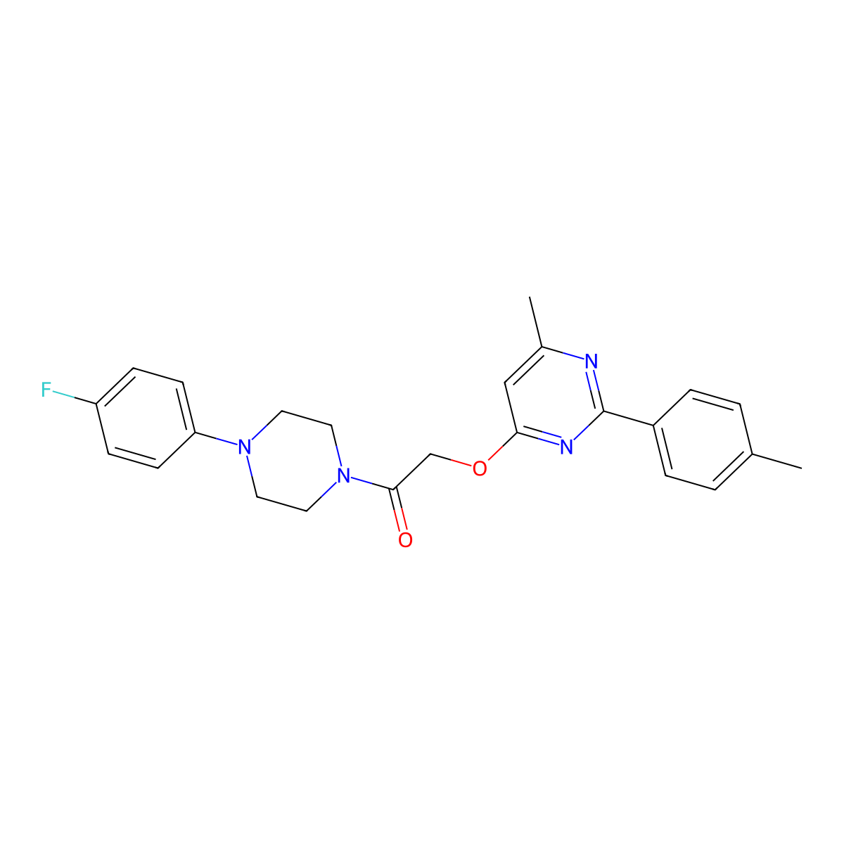 1-[4-(4-Fluorophenyl)piperazin-1-yl]-2-{[6-methyl-2-(4-methylphenyl)pyrimidin-4-yl]oxy}ethan-1-one molecular structure, CAS 1189939-42-1