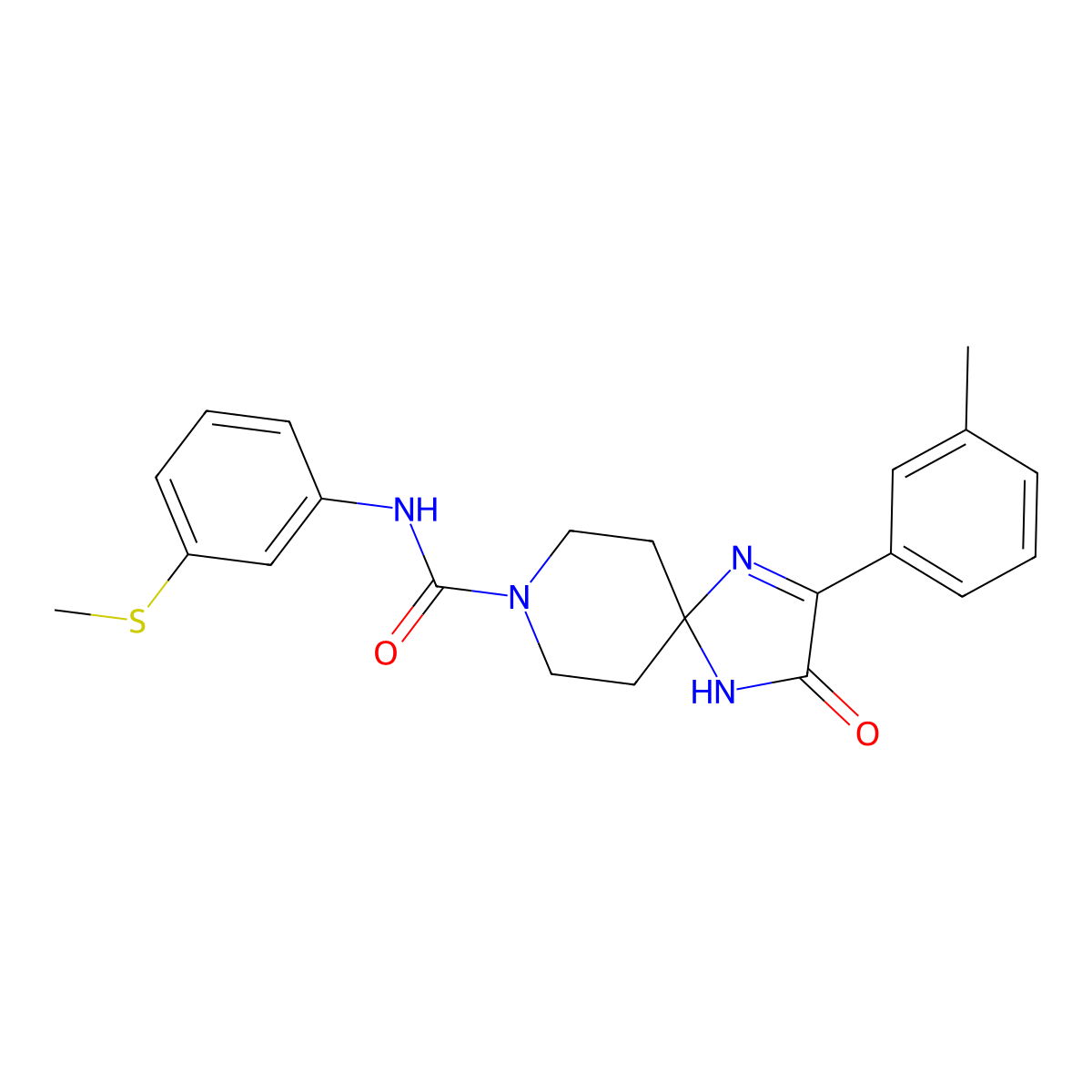 N-(3-(methylthio)phenyl)-3-oxo-2-(m-tolyl)-1,4,8-triazaspiro[4.5]dec-1-ene-8-carboxamide molecular structure, CAS 1189940-07-5