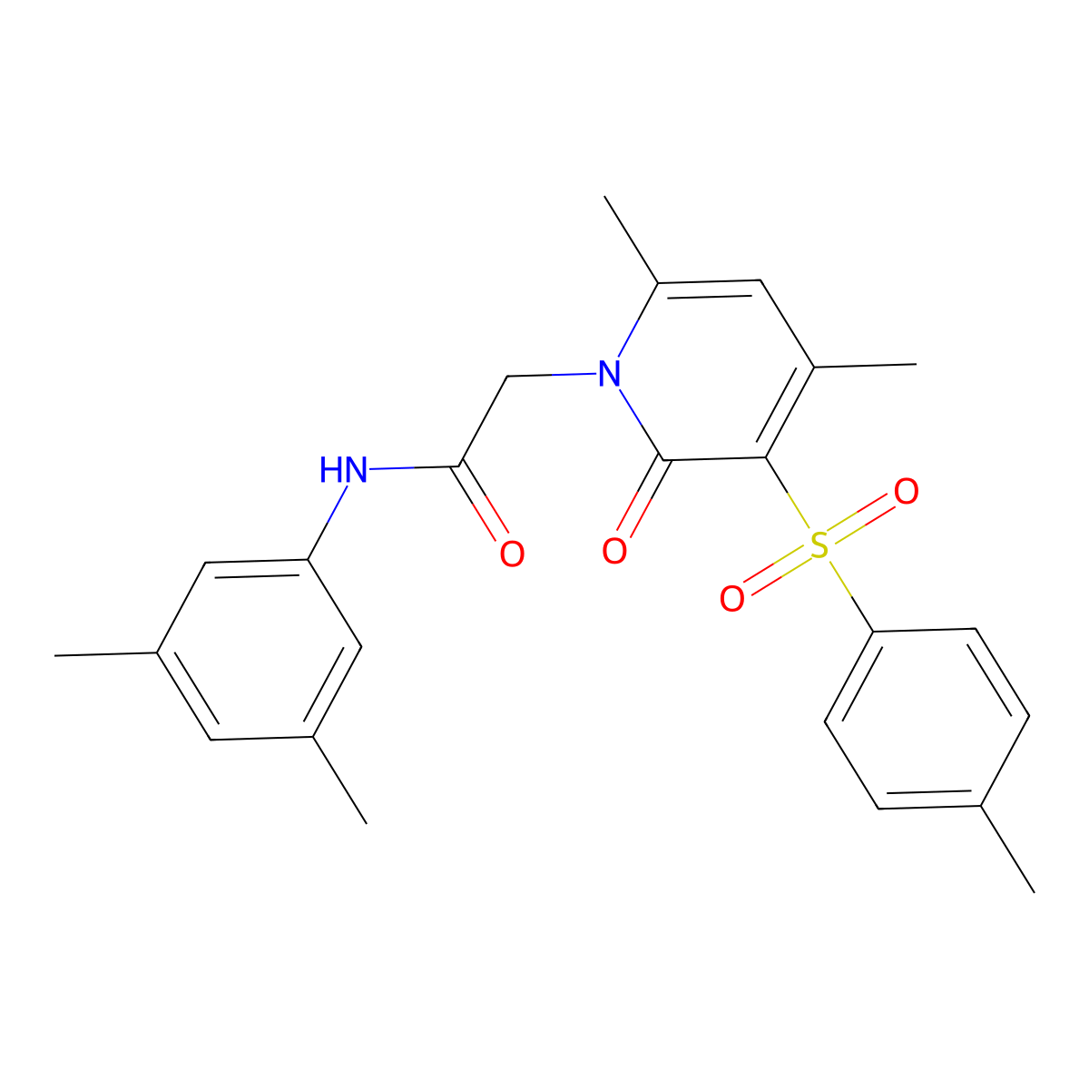 2-(4,6-dimethyl-2-oxo-3-tosylpyridin-1(2H)-yl)-N-(3,5-dimethylphenyl)acetamide molecular structure, CAS 1189940-55-3