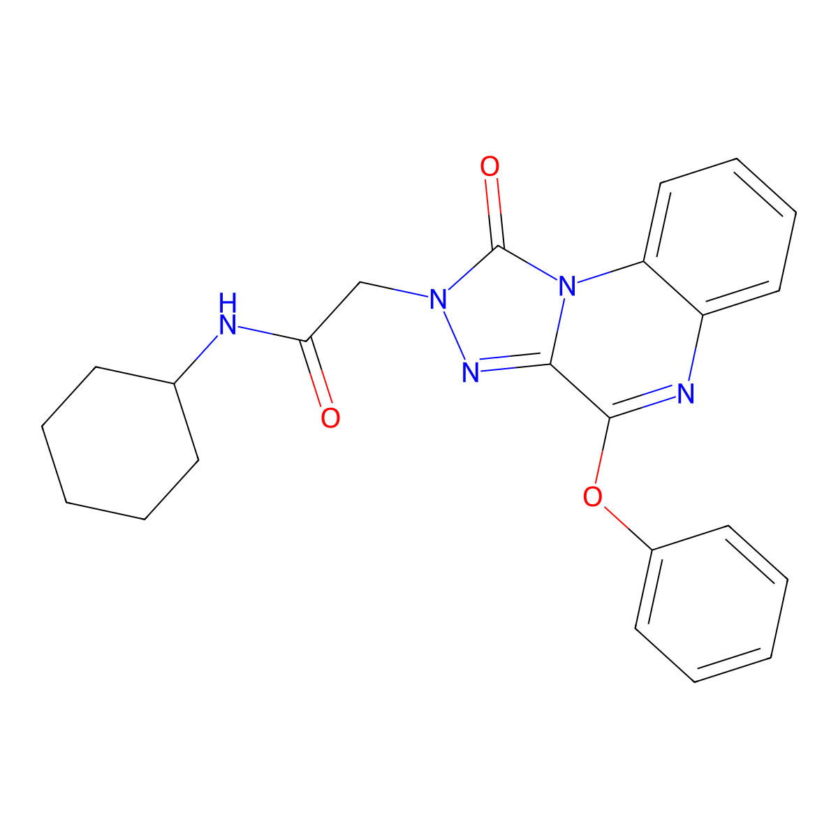 N-cyclohexyl-2-(1-oxo-4-phenoxy[1,2,4]triazolo[4,3-a]quinoxalin-2(1H)-yl)acetamide molecular structure, CAS 1189941-45-4