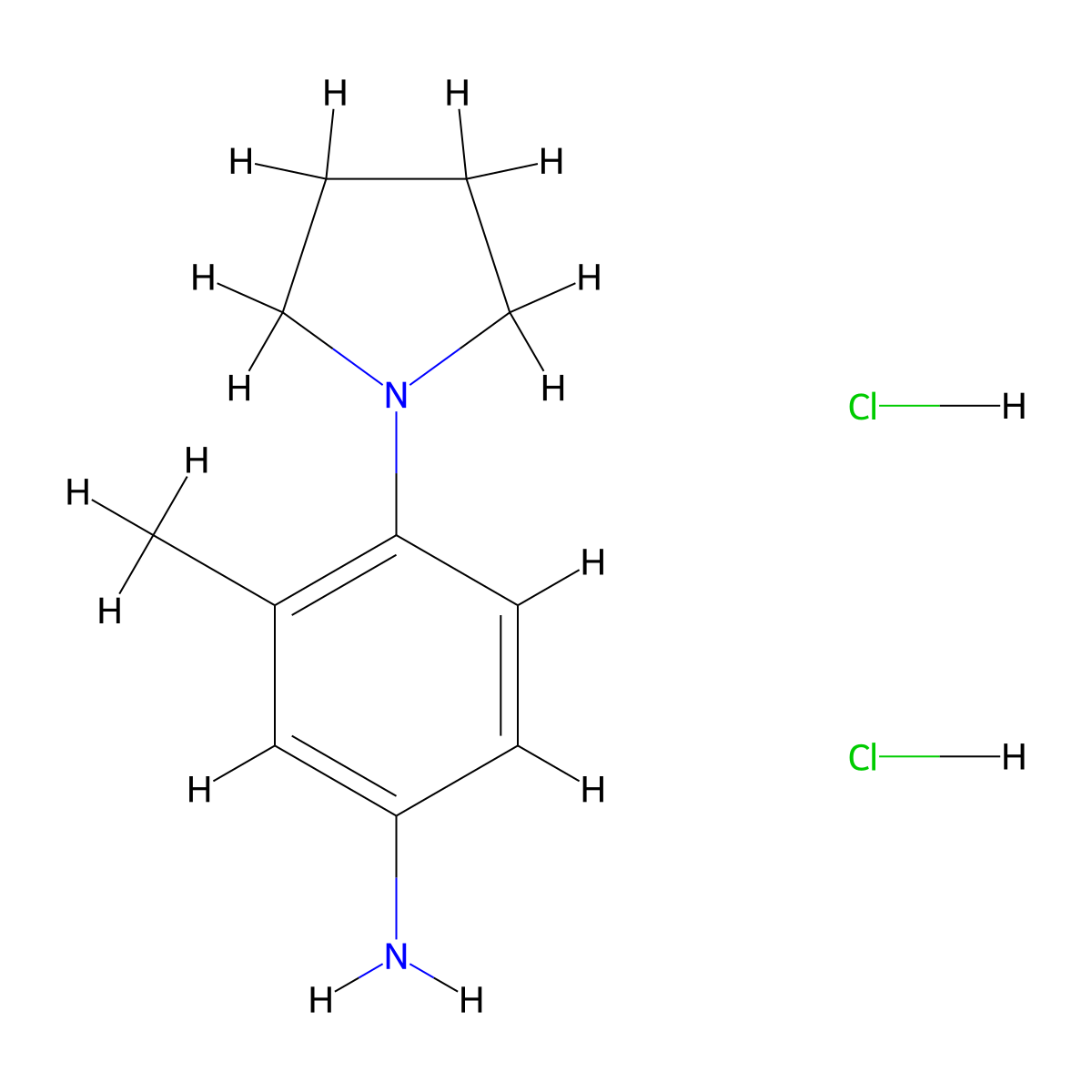 3-Methyl-4-(pyrrolidin-1-yl)aniline dihydrochloride molecular structure, CAS 1189943-91-6
