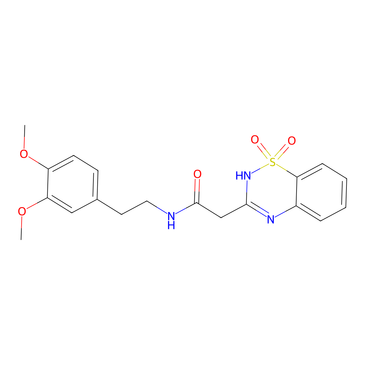 N-(3,4-dimethoxyphenethyl)-2-(1,1-dioxido-2H-benzo[e][1,2,4]thiadiazin-3-yl)acetamide molecular structure, CAS 1189946-86-8