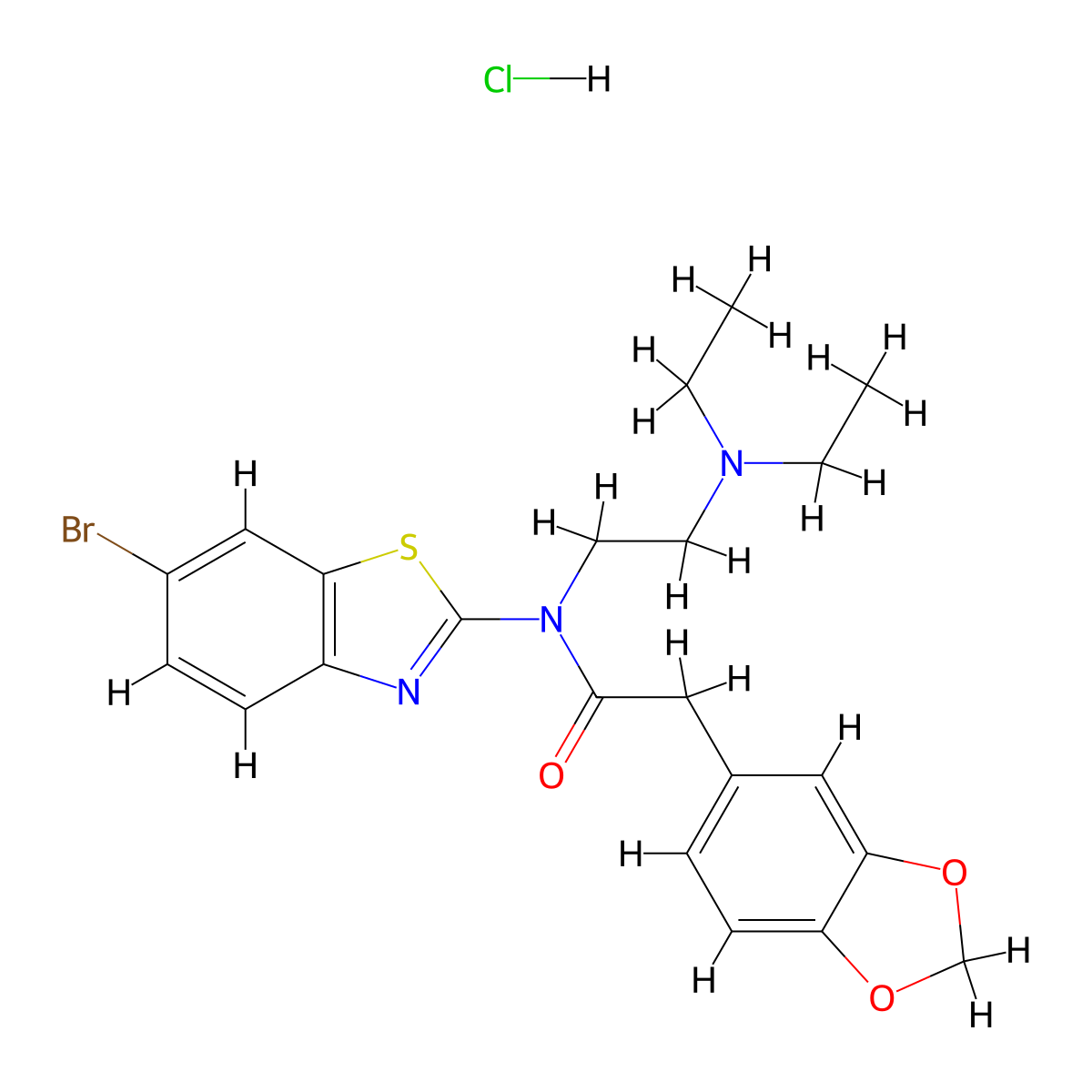 2-(benzo[d][1,3]dioxol-5-yl)-N-(6-bromobenzo[d]thiazol-2-yl)-N-(2-(diethylamino)ethyl)acetamide hydrochloride molecular structure, CAS 1189949-52-7