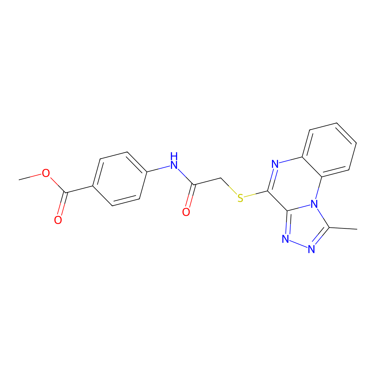 Methyl 4-[2-({1-methyl-[1,2,4]triazolo[4,3-A]quinoxalin-4-YL}sulfanyl)acetamido]benzoate molecular structure, CAS 1189949-86-7