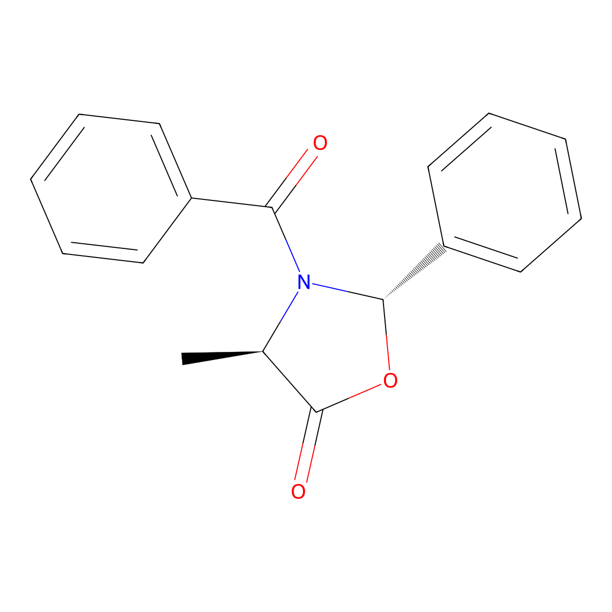 (2S,4R)-3-Benzoyl-4-methyl-2-phenyl-1,3-oxazolidin-5-one molecular structure, CAS 118995-17-8