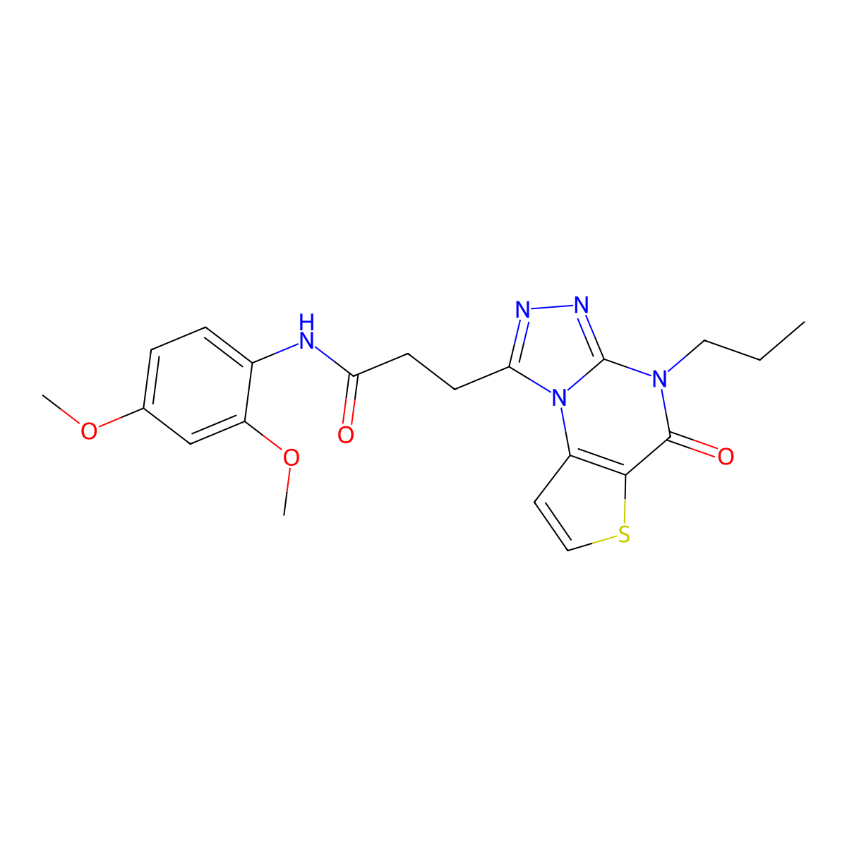 N-(2,4-dimethoxyphenyl)-3-(5-oxo-4-propyl-4,5-dihydrothieno[2,3-e][1,2,4]triazolo[4,3-a]pyrimidin-1-yl)propanamide molecular structure, CAS 1189950-06-8