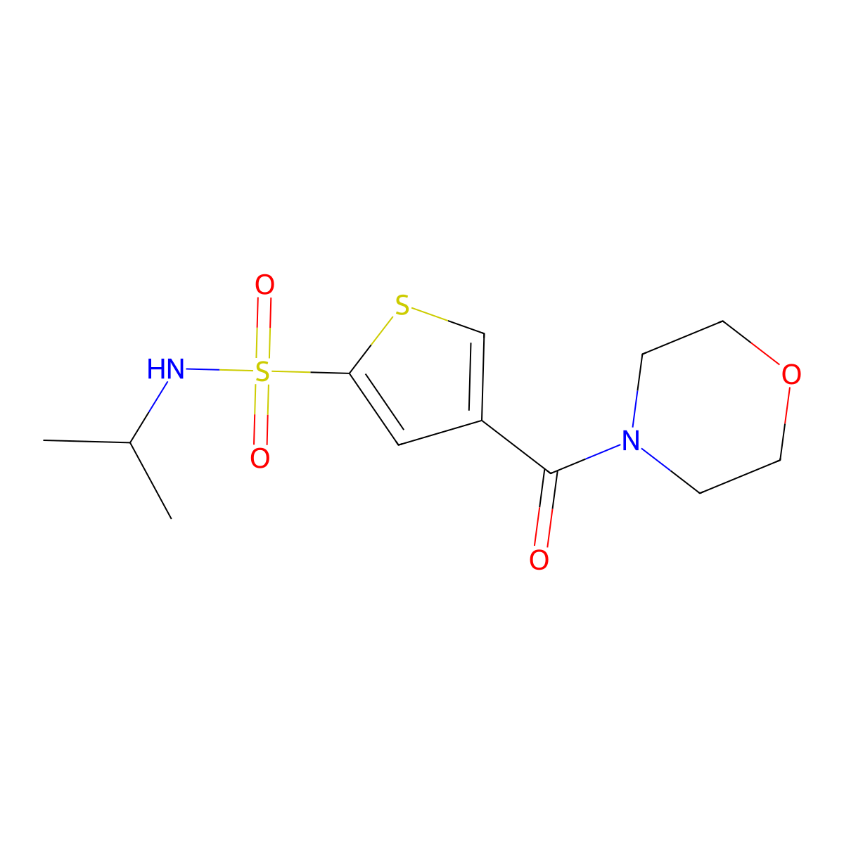 N-isopropyl-4-(morpholin-4-ylcarbonyl)thiophene-2-sulfonamide molecular structure, CAS 1189950-96-6