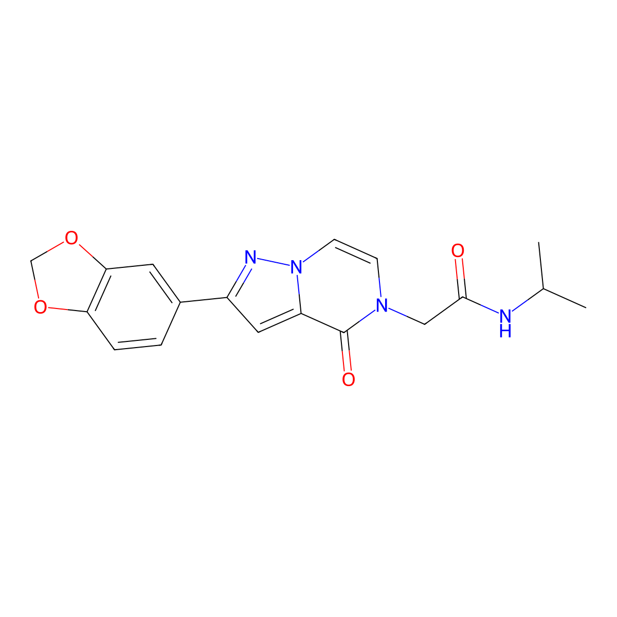 2-(2-(benzo[d][1,3]dioxol-5-yl)-4-oxopyrazolo[1,5-a]pyrazin-5(4H)-yl)-N-isopropylacetamide molecular structure, CAS 1189951-85-6