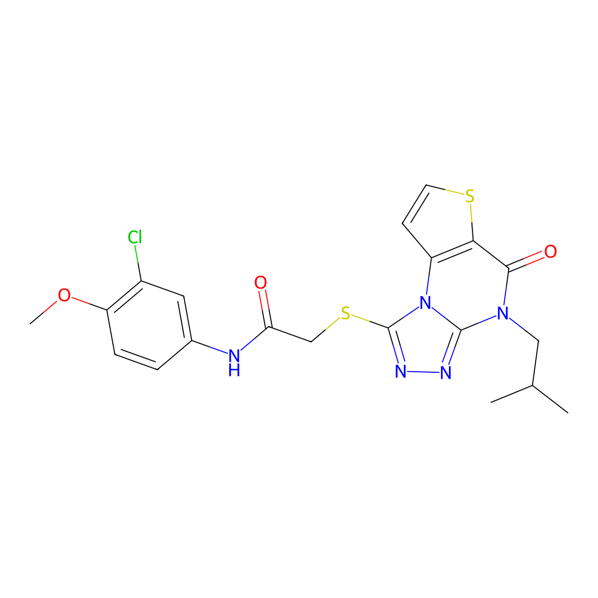 N-(3-chloro-4-methoxyphenyl)-2-((4-isobutyl-5-oxo-4,5-dihydrothieno[2,3-e][1,2,4]triazolo[4,3-a]pyrimidin-1-yl)thio)acetamide molecular structure, CAS 1189952-95-1