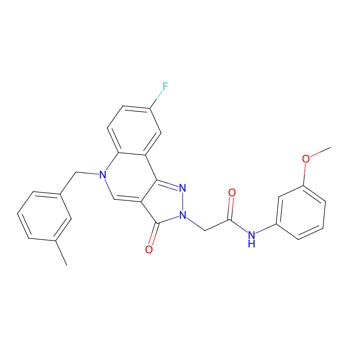 2-(8-fluoro-5-(3-methylbenzyl)-3-oxo-3,5-dihydro-2H-pyrazolo[4,3-c]quinolin-2-yl)-N-(3-methoxyphenyl)acetamide molecular structure, CAS 1189953-22-7
