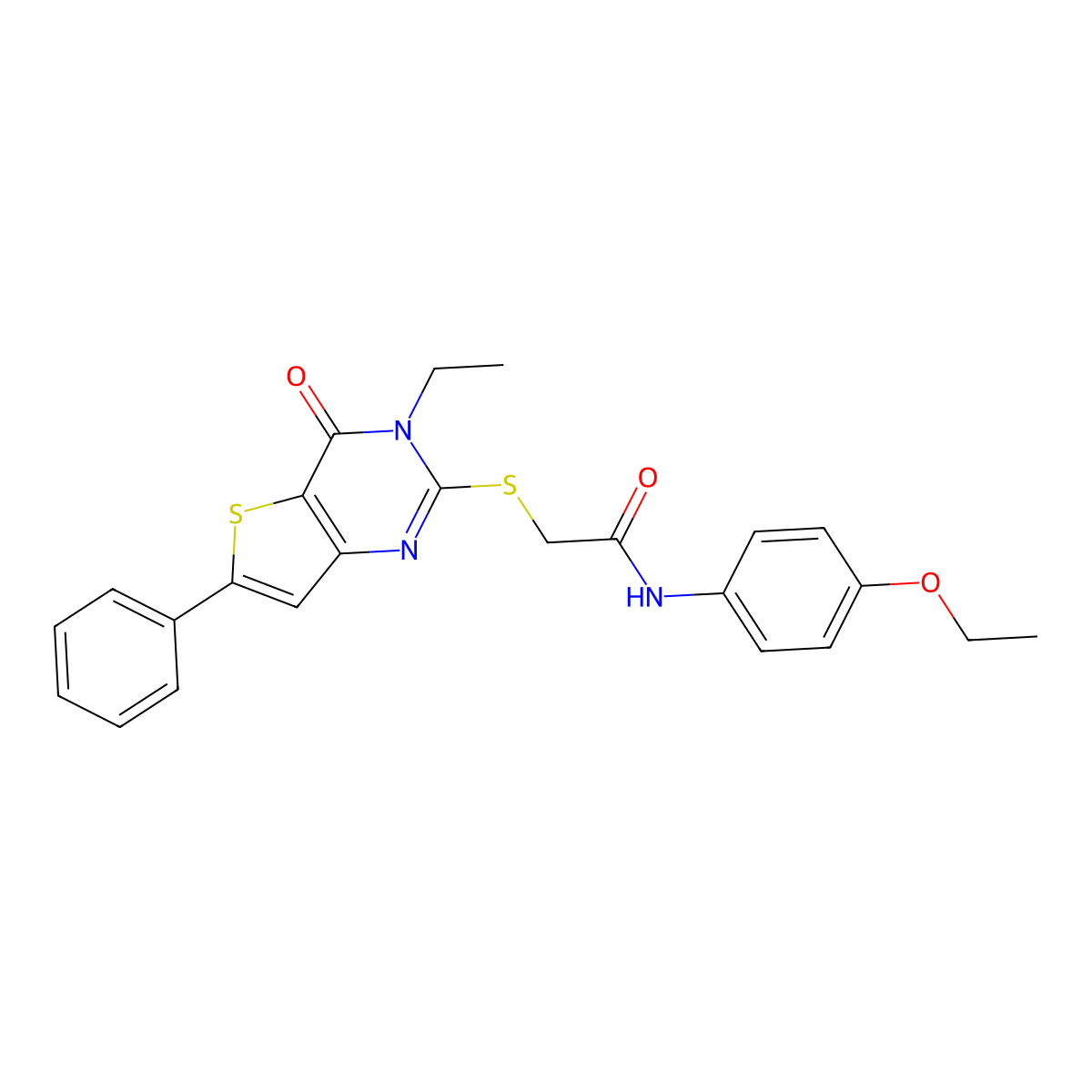 N-(4-ethoxyphenyl)-2-({3-ethyl-4-oxo-6-phenyl-3H,4H-thieno[3,2-d]pyrimidin-2-yl}sulfanyl)acetamide molecular structure, CAS 1189955-19-8