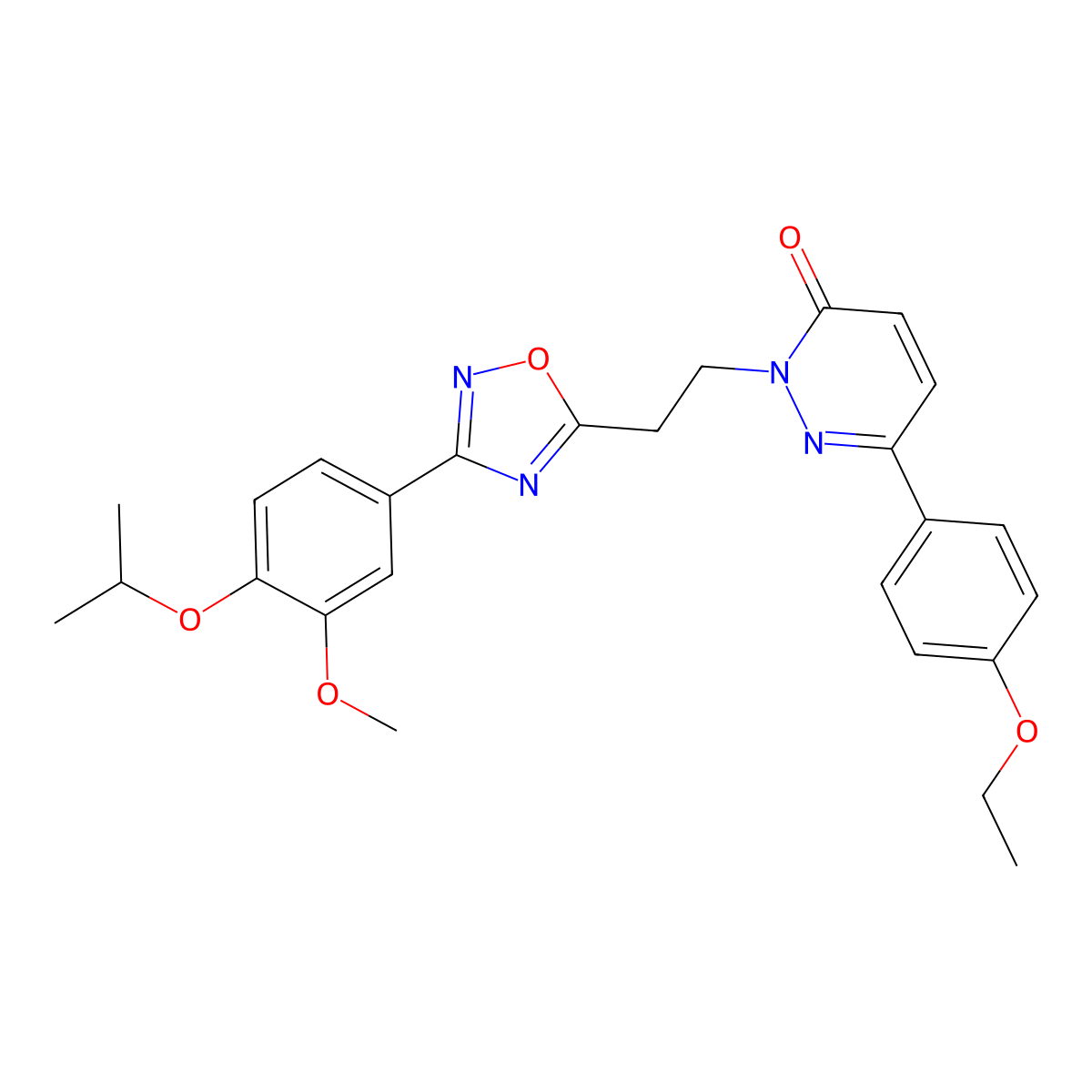 6-(4-ethoxyphenyl)-2-(2-(3-(4-isopropoxy-3-methoxyphenyl)-1,2,4-oxadiazol-5-yl)ethyl)pyridazin-3(2H)-one molecular structure, CAS 1189955-42-7
