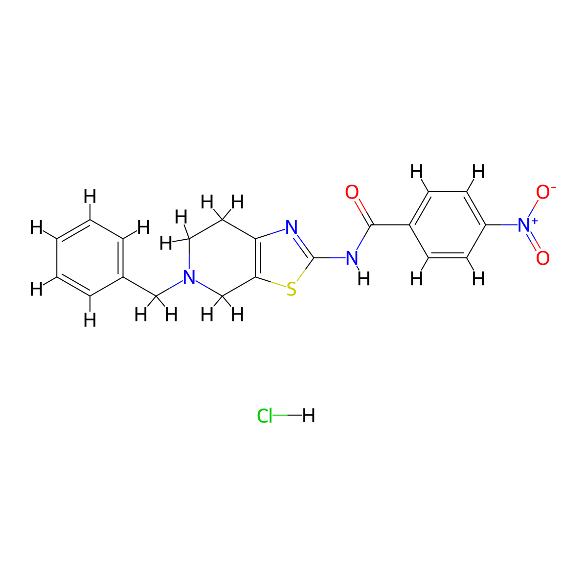 N-(5-benzyl-4,5,6,7-tetrahydrothiazolo[5,4-c]pyridin-2-yl)-4-nitrobenzamide hydrochloride molecular structure, CAS 1189956-85-1