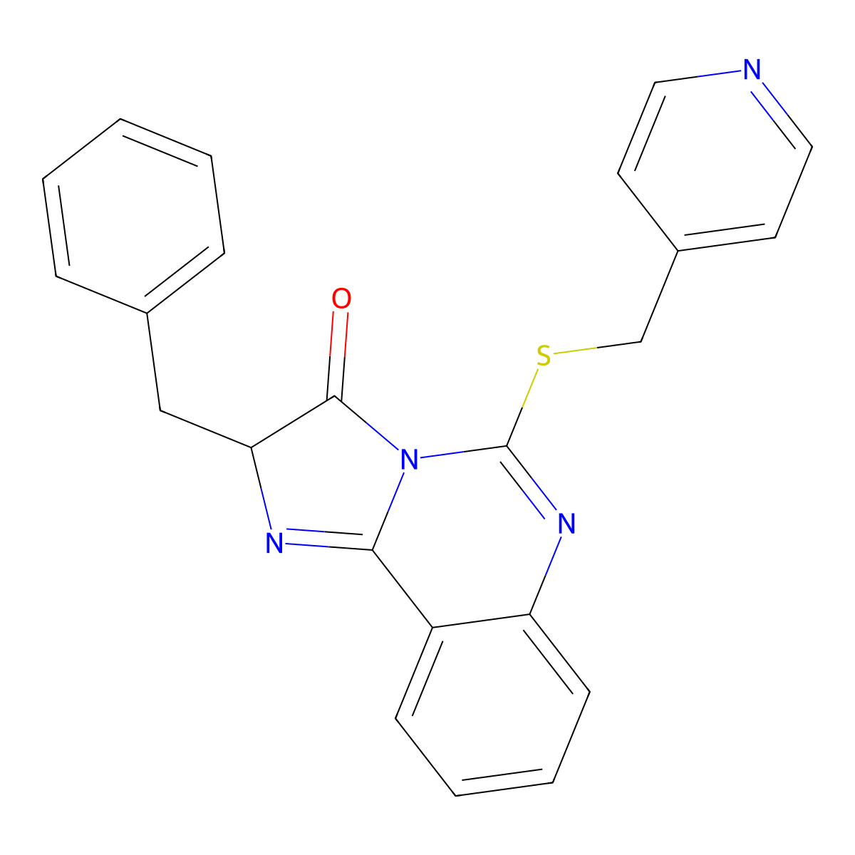 2-benzyl-5-{[(pyridin-4-yl)methyl]sulfanyl}-2H,3H-imidazo[1,2-c]quinazolin-3-one molecular structure, CAS 1189957-46-7