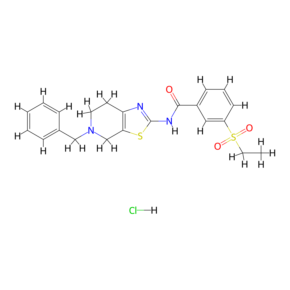 N-(5-benzyl-4,5,6,7-tetrahydrothiazolo[5,4-c]pyridin-2-yl)-3-(ethylsulfonyl)benzamide hydrochloride molecular structure, CAS 1189958-26-6