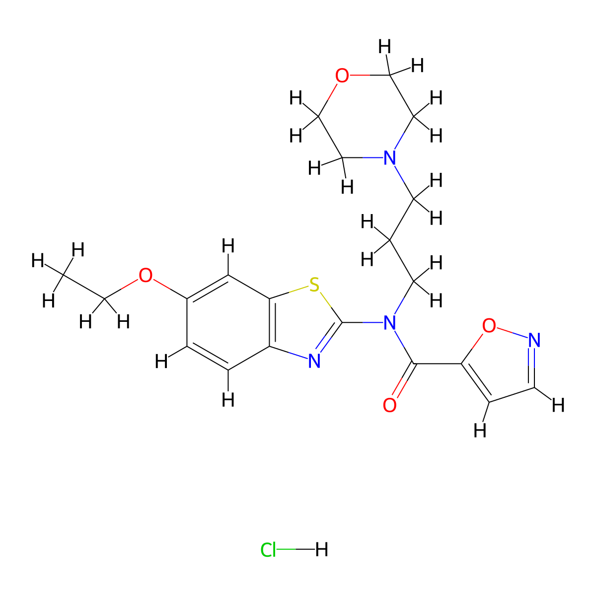 N-(6-ethoxybenzo[d]thiazol-2-yl)-N-(3-morpholinopropyl)isoxazole-5-carboxamide hydrochloride molecular structure, CAS 1189960-33-5