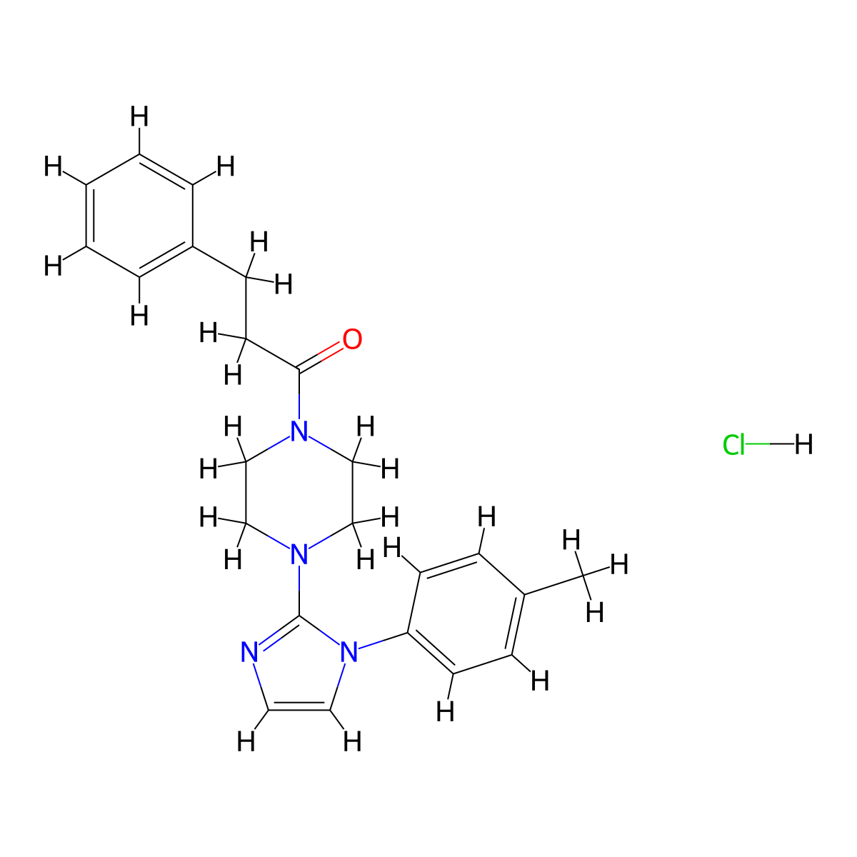 3-phenyl-1-(4-(1-(p-tolyl)-1H-imidazol-2-yl)piperazin-1-yl)propan-1-one hydrochloride molecular structure, CAS 1189962-14-8