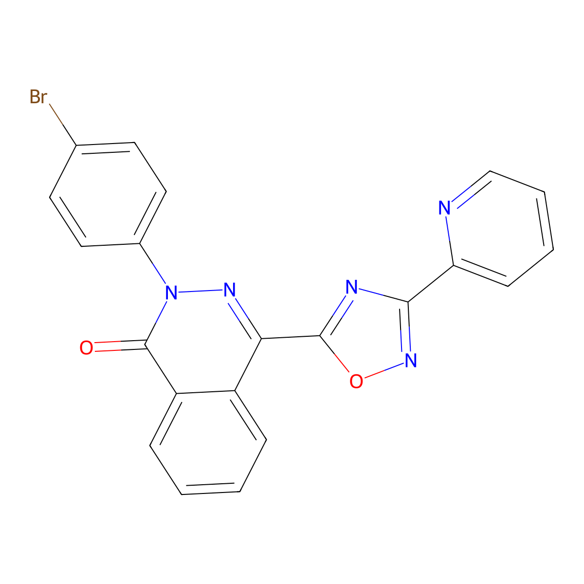 2-(4-bromophenyl)-4-(3-pyridin-2-yl-1,2,4-oxadiazol-5-yl)phthalazin-1(2H)-one molecular structure, CAS 1189963-81-2