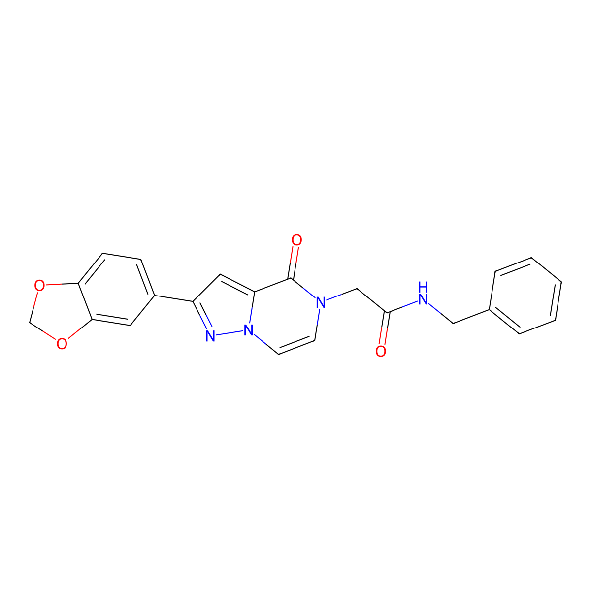 2-[2-(1,3-benzodioxol-5-yl)-4-oxopyrazolo[1,5-a]pyrazin-5(4H)-yl]-N-benzylacetamide molecular structure, CAS 1189964-83-7