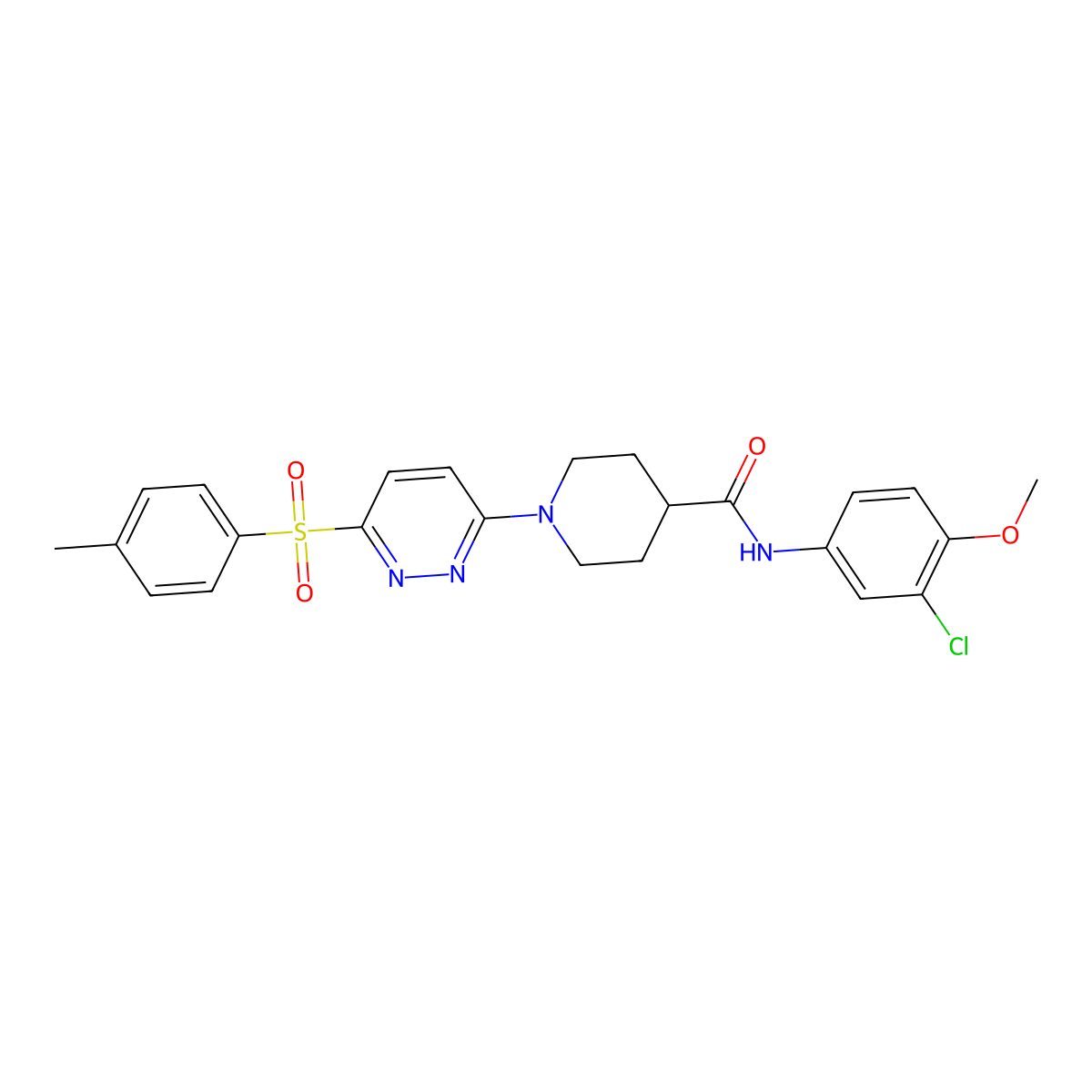 N-(3-chloro-4-methoxyphenyl)-1-(6-tosylpyridazin-3-yl)piperidine-4-carboxamide molecular structure, CAS 1189966-16-2