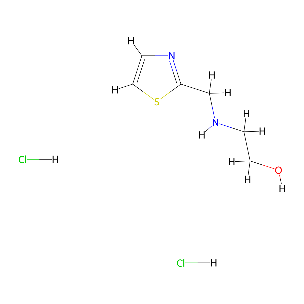 2-[(1,3-Thiazol-2-ylmethyl)amino]ethanol dihydrochloride molecular structure, CAS 1189968-09-9